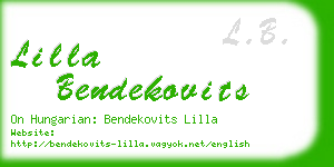 lilla bendekovits business card